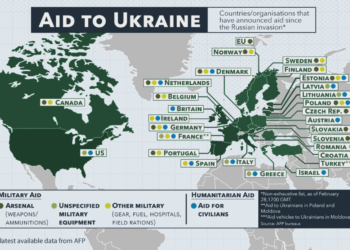 "Corrected" Voice of America (VOA) "Aid to Ukraine" map on the VOA website. Screenshot, March 05, 2022, 5:04PM.