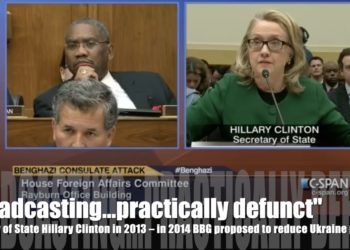 Hillary Clinton in 2013 called U.S. broadcasting abroad practically defunct.