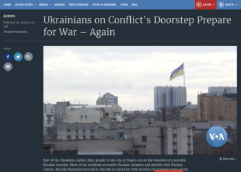 "Ukrainians on Conflicts... ,"VOA Video Report by Ricardo Marquina and Pablo Gonzalez, February 04, 2022.