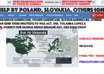 Polish Americans, Slovak Americans joined Iranian, Chinese, and other immigrant communities in the United States in protest against news mismanagement at the Voice of America (VOA) in the federal U.S. Agency for Global Media.