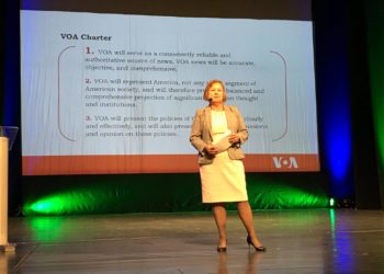 Voice of America Director Amanda Bennett. VOA Photo, 2017.